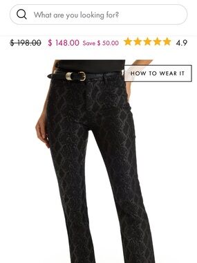 The Noli Shop Black Python Print Boot Cut Jeans